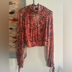 Free People Floral Long-Sleeve top